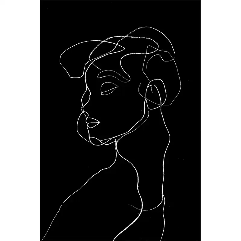 Schilderij Gezicht line art Direct Beschikbaar