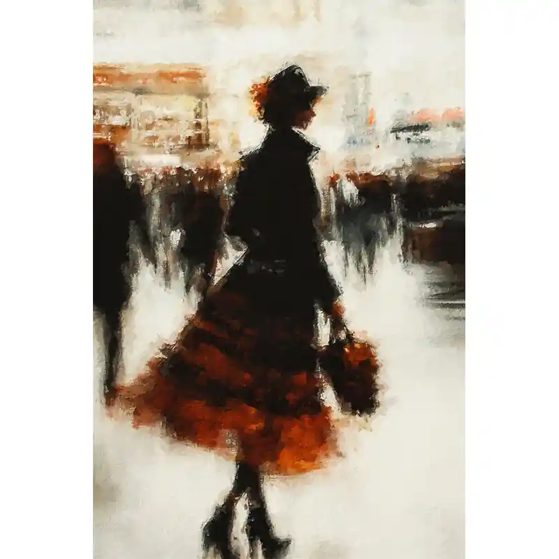 Vrouw in abstract Op = Op