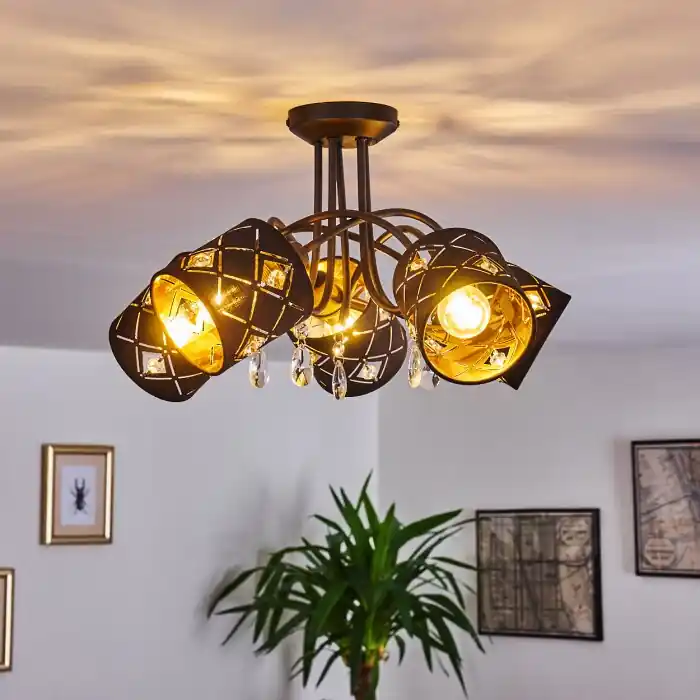 Trasancos Plafondlamp Zwart, 5-lichts Beperkt Aanbod