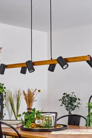 Weekendaanbieding Zuoz Hanglamp Natuurlijke kleuren, Zwart, 6-lichts