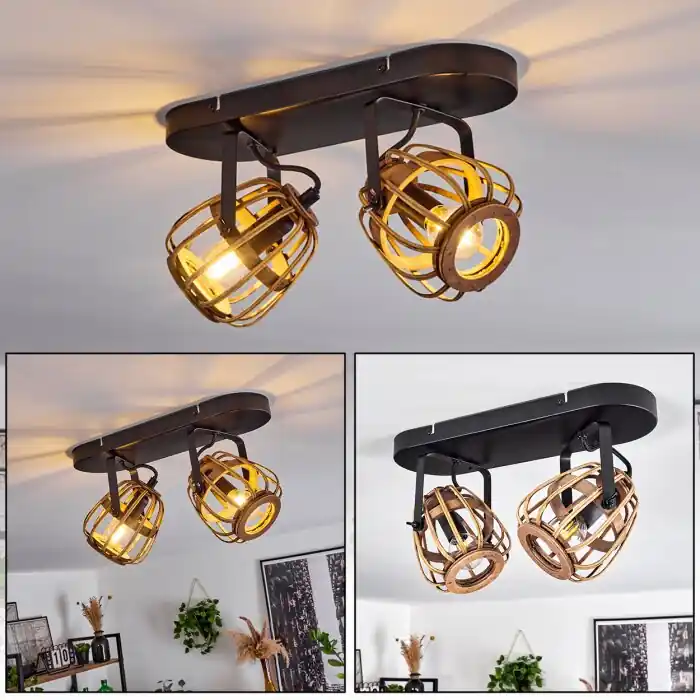 Combeima Plafondlamp Zwart, 2-lichts Korting