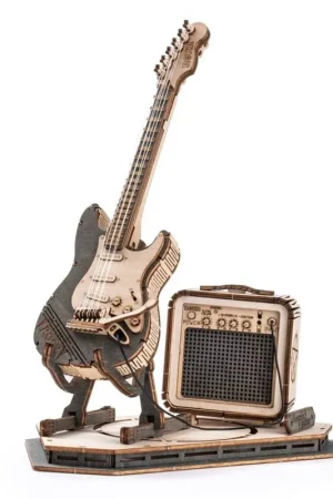 3D Modelbouwpakket Robotime 3D Houten Puzzel Electric Guitar Aanbieding
