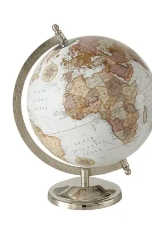 Decoratieve wereldbol op verchroomde voet Tijdelijk Beschikbaar