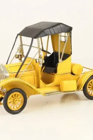 Flitsaanbieding Miniatuurmodel Tin Oldtimer Geel