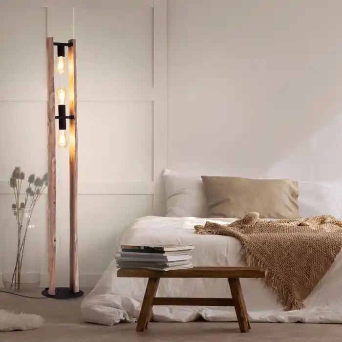 Leuchten-Direkt LOG Staande lamp Natuurlijke kleuren, 3-lichts Koop Online