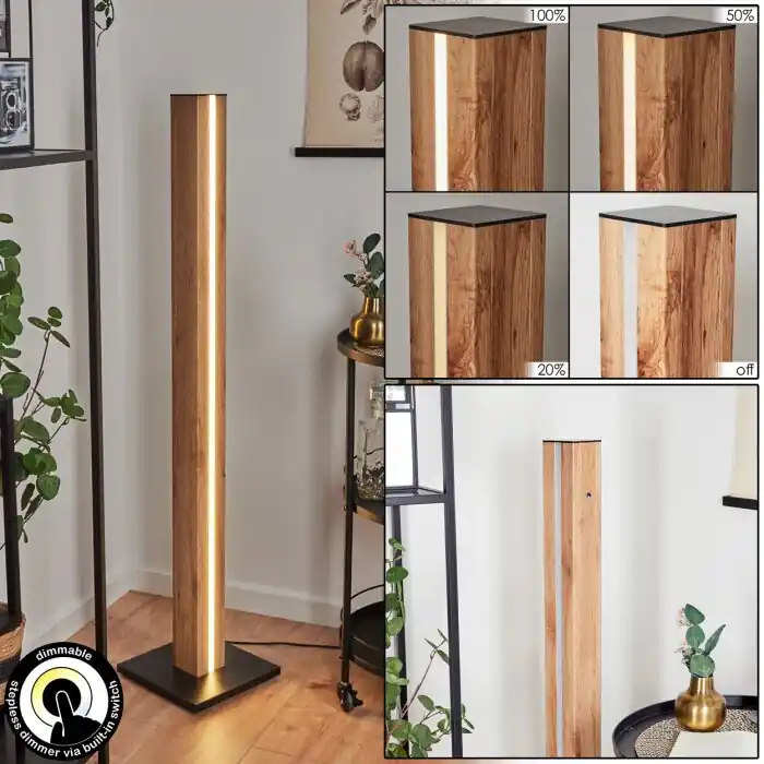 Uitverkoop Kyneton Staande lamp LED Natuurlijke kleuren, Zwart, 1-licht