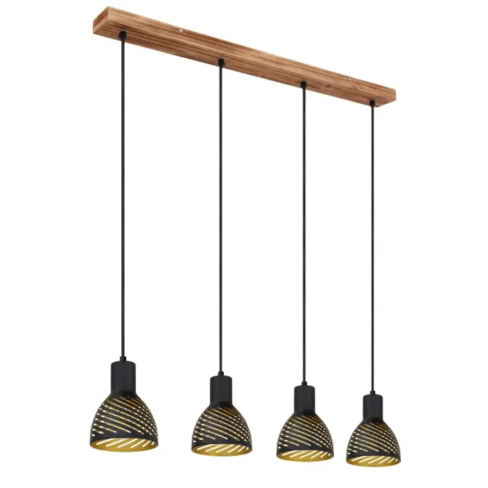 Globo LENNA Hanglamp Goud, Zwart, 4-lichts Hete Deal