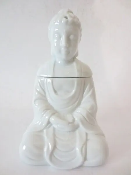 Flitsaanbieding Oliebrander mediterende Boeddha wit