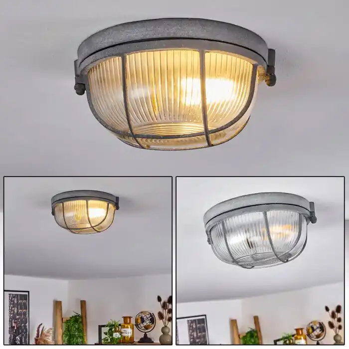 Chaquire Plafondlamp Grijs, 1-licht Voordeelprijs