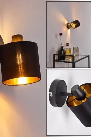 Alsen Muurlamp Zwart, 1-licht Korting