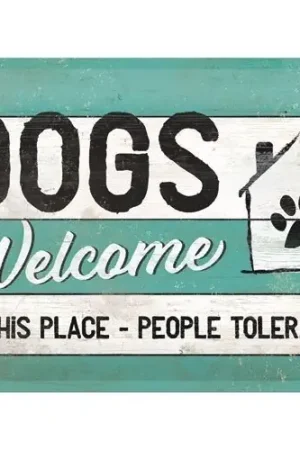 Bestel Nu Wandbord Dogs Welcome
