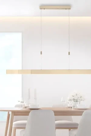 Koop Vandaag Paul Neuhaus PURE-MOTO Hanglamp LED Messing, 3-lichts, Afstandsbediening
