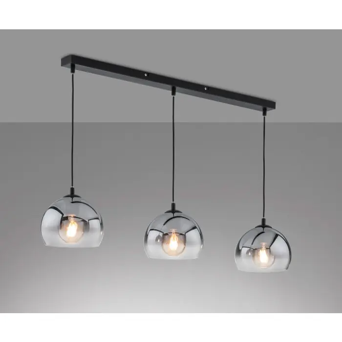 Actieprijs Fischer & Honsel Amos Hanglamp Zwart, 3-lichts
