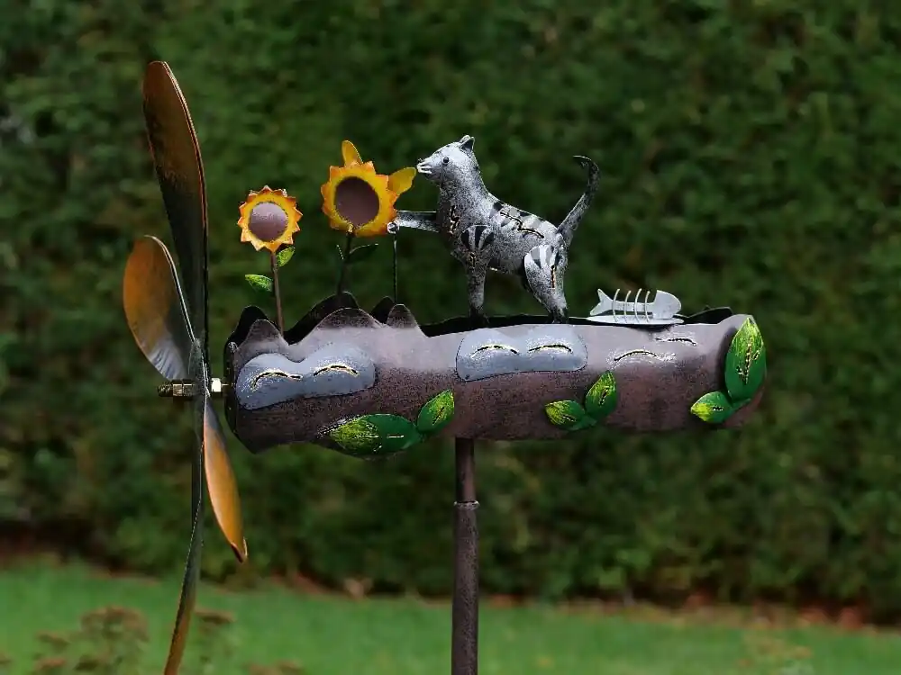 Bestseller Tuinsteker windmolen Kat met bloemen