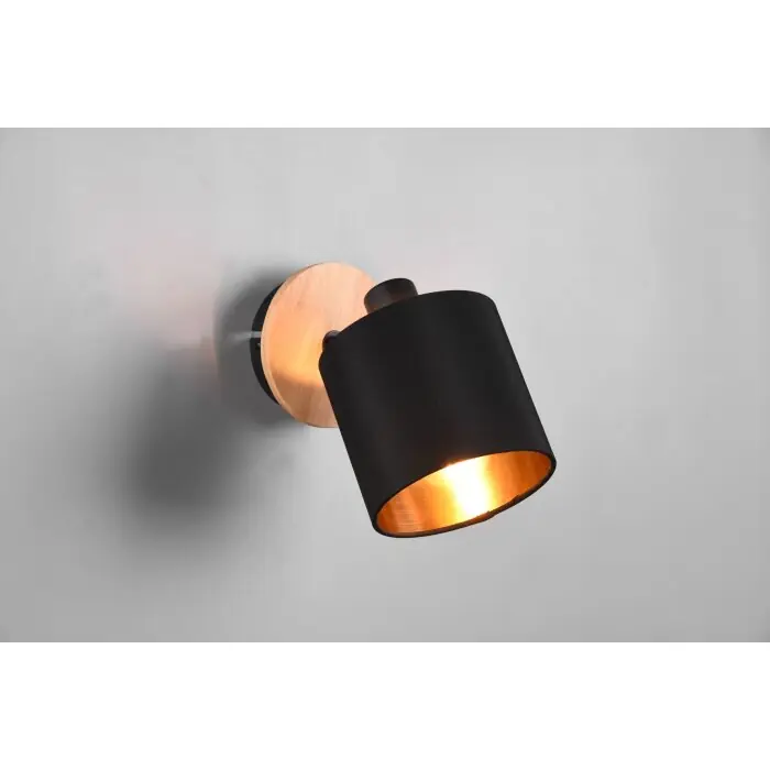 Reality Tommy Muurlamp Natuurlijke kleuren, Zwart, 1-licht Fabrieksprijs