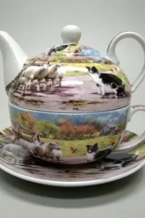 Voordeelprijs Tea for one met schapen en collie