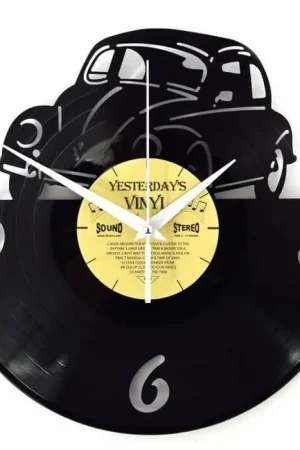 Wandklok vinyl Yesterdays Classic car Premium