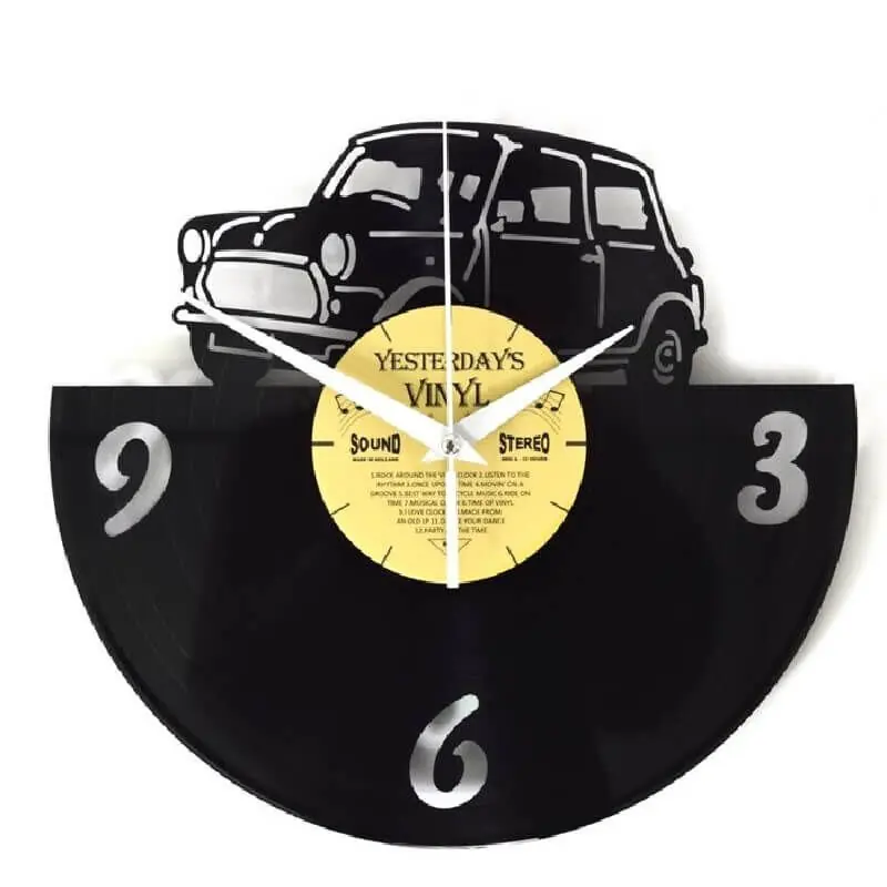 Express Levering Vinyl retro wandklok mini cooper model