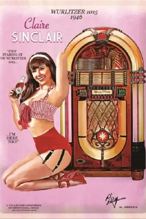 Wurlitzer 1015 Jukebox Claire Sinclair wandbord Rechtstreeks Van De Fabrikant