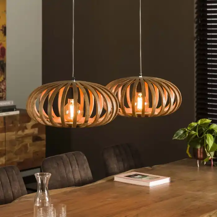 Korting Pirmil Hanglamp Natuurlijke kleuren, 2-lichts