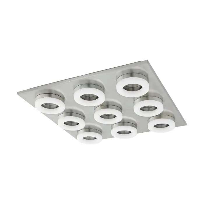 Eglo BRESSANONE Plafondlamp LED Nikkel mat, 9-lichts Merkproduct