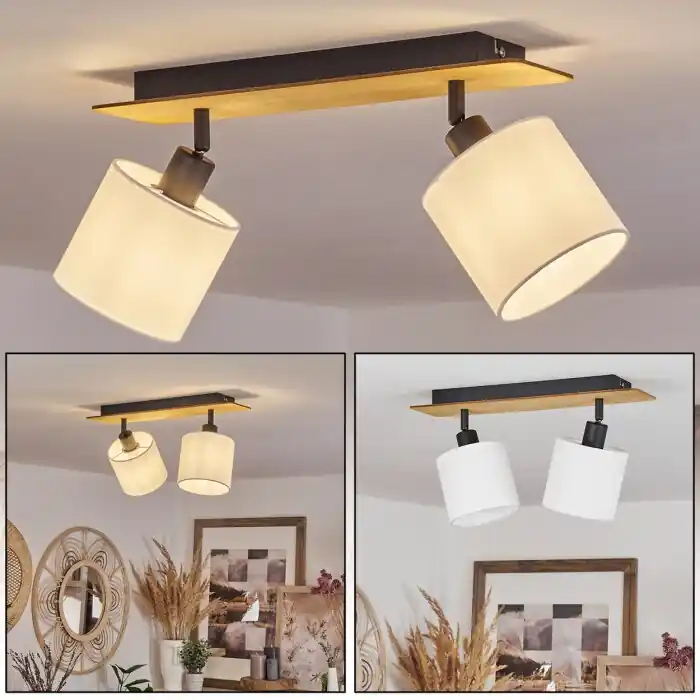 Veilige Betaling Alsen Plafondlamp Natuurlijke kleuren, Zwart, 2-lichts