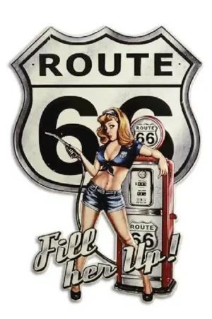Betrouwbaar Wandbord Route 66 Fill her up