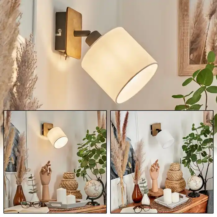 Alsen Muurlamp Hout donker, Zwart, 1-licht Beste Prijs
