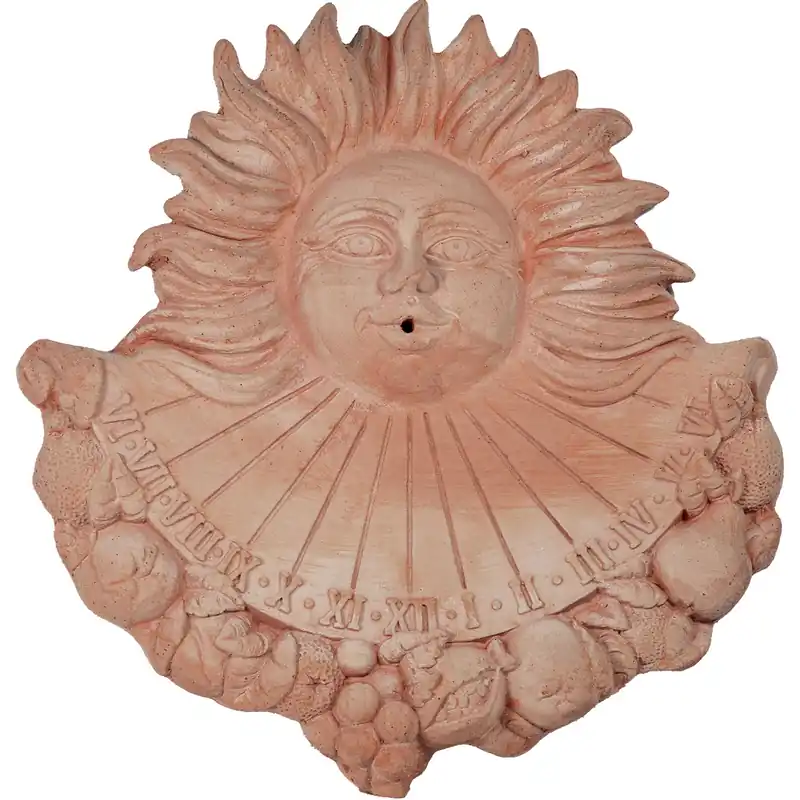 Zonnewijzer Terracotta toscaans Meridiana Frutta 34cm Direct Beschikbaar