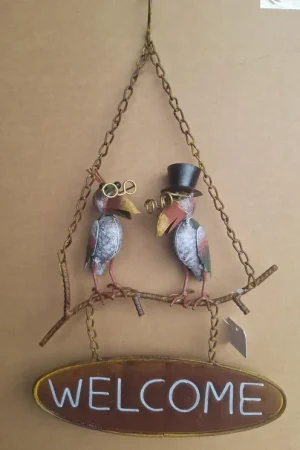 Nieuw Muurhanger Karel en Jan metaal welkom 38cm