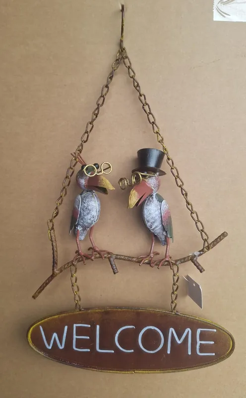 Nieuw Muurhanger Karel en Jan metaal welkom 38cm