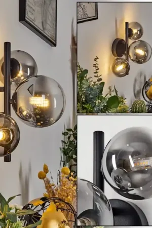 Aanbieding Chehalis Muurlamp Zwart, 3-lichts
