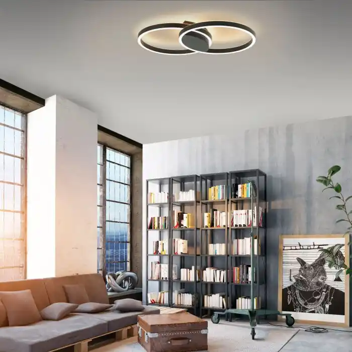 Alleen Vandaag Paul Neuhaus Q-MARKO Plafondlamp LED Zwart, 1-licht, Afstandsbediening, Kleurwisselaar