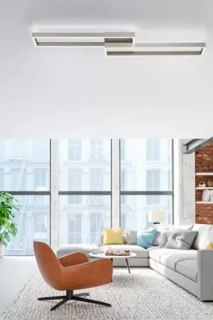 Paul Neuhaus PAAN Plafondlamp LED Staal geborsteld, 1-licht, Afstandsbediening Populair