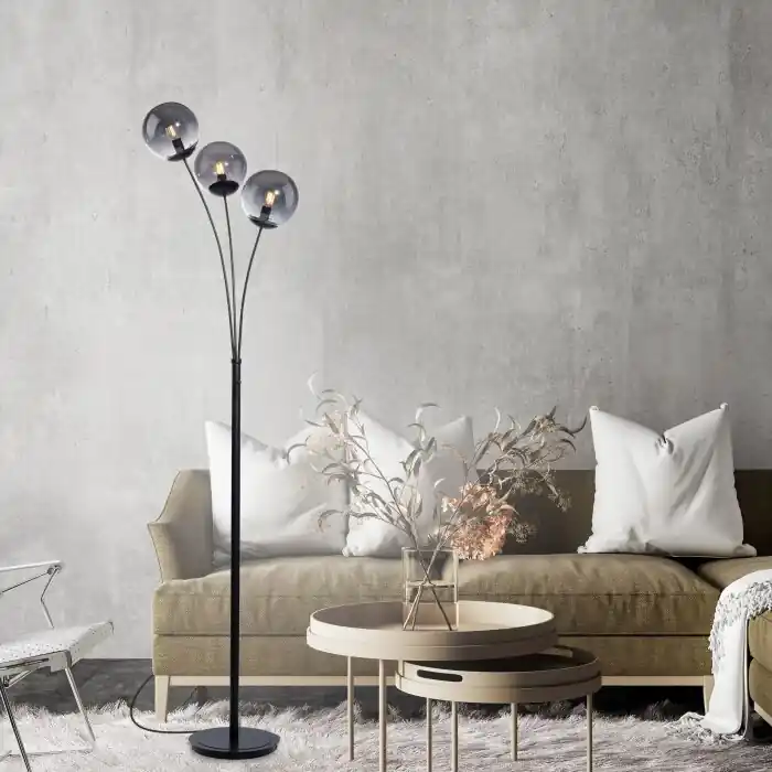 Leuchten-Direkt BIG WIDOW Staande lamp Zwart, 3-lichts Must-Have