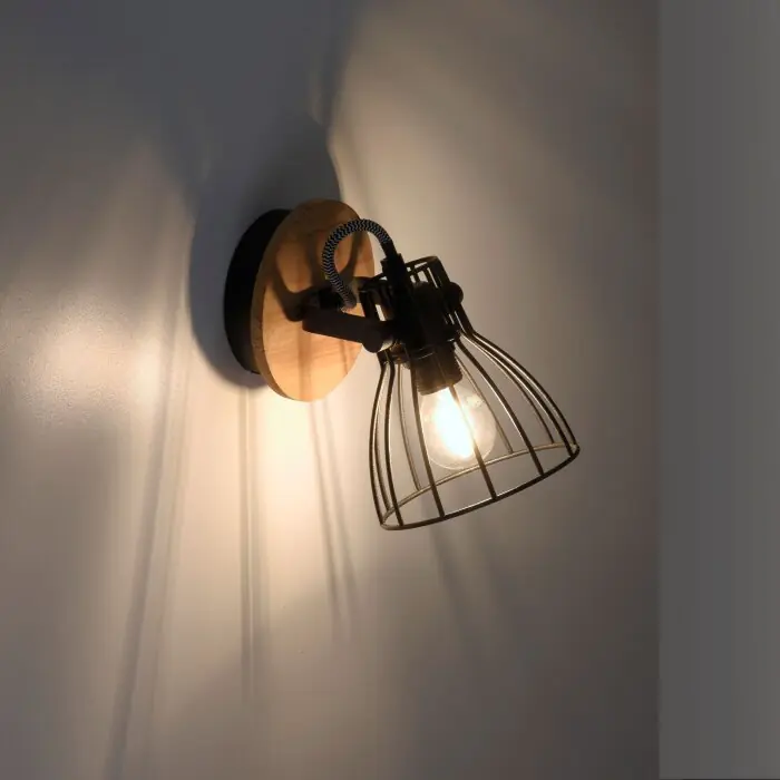Nu Kopen Leuchten-Direkt TARO Muurlamp Natuurlijke kleuren, Zwart, 1-licht