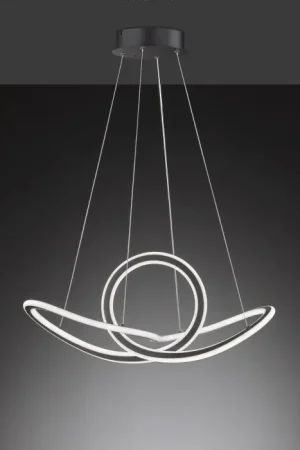 Wofi-Leuchten MADISON Hanglamp LED Zwart, 1-licht, Afstandsbediening Meest Verkocht