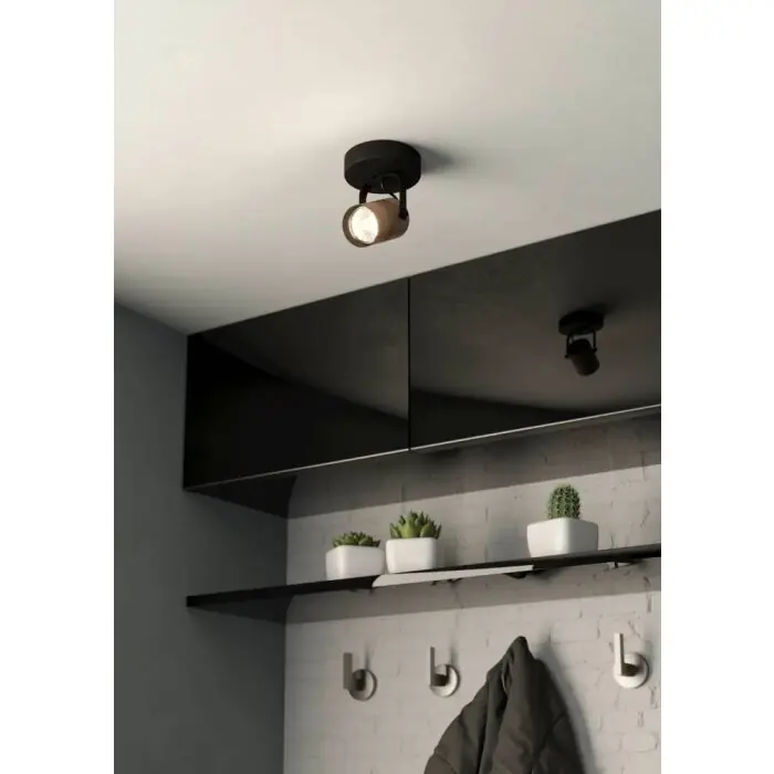 Snelle Levering Eglo CAYUCA Muurlamp LED Zwart, 1-licht