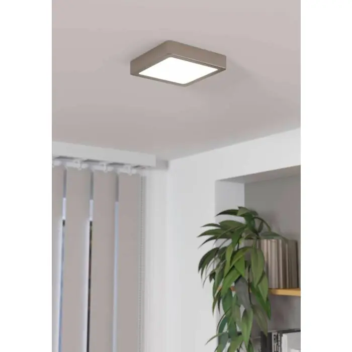 Eglo FUEVA Plafondlamp LED Nikkel mat, 1-licht Rechtstreeks Van De Fabrikant