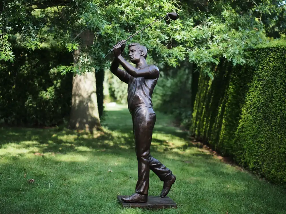 Betaalbaar Bronzen beeld golfende man 220cm