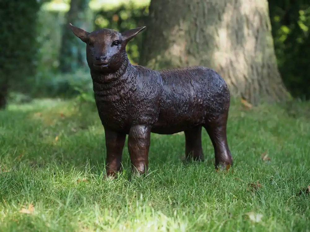 Lage Kosten Bronzen beeld lammetje 50cm