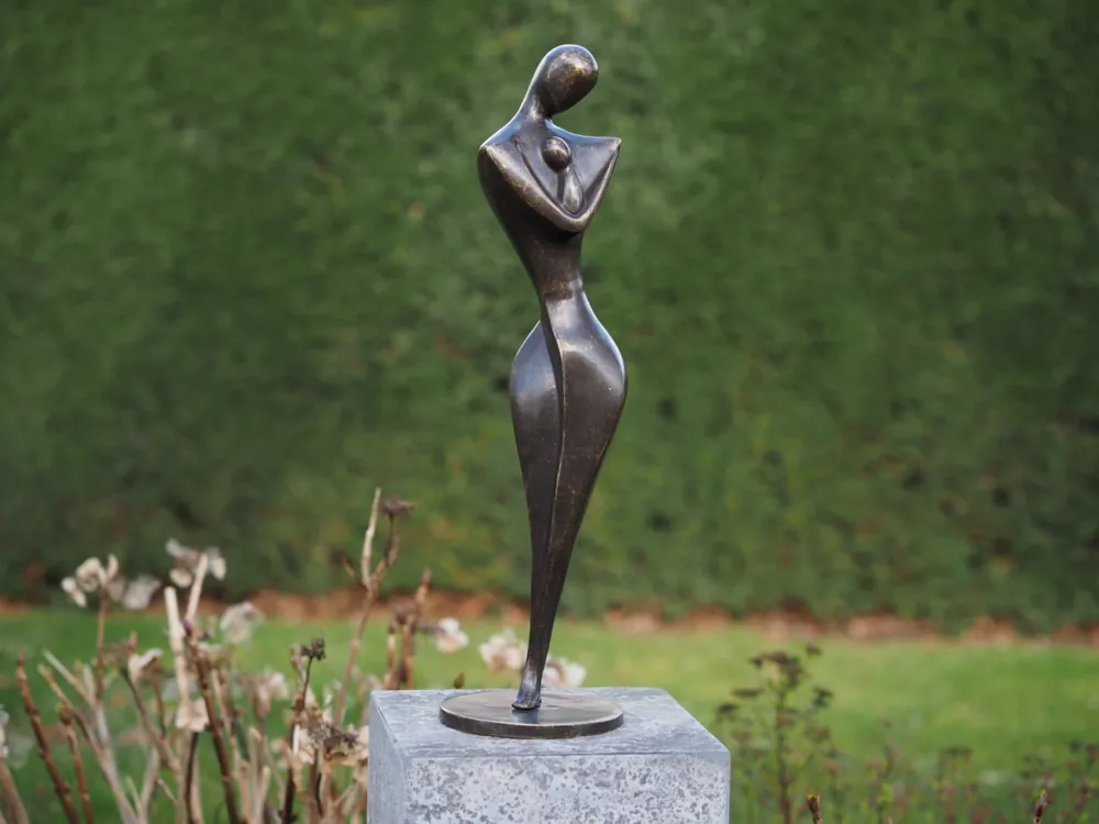 Flitsaanbieding Bronzen beeld moeder met kind 54cm