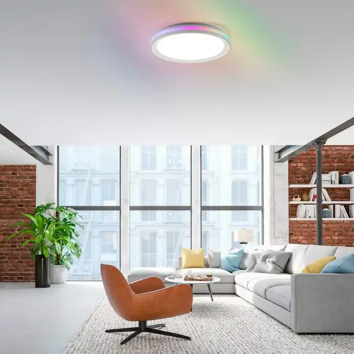 Leuchten-Direkt RIBBON Plafondlamp LED Wit, 2-lichts, Afstandsbediening, Kleurwisselaar Snelle Levering