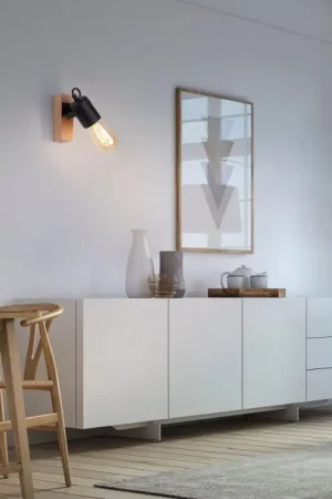 Leuchten-Direkt CANOP Muurlamp Natuurlijke kleuren, Zwart, 1-licht Shop Nu