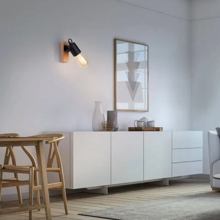 Leuchten-Direkt CANOP Muurlamp Natuurlijke kleuren, Zwart, 1-licht Shop Nu