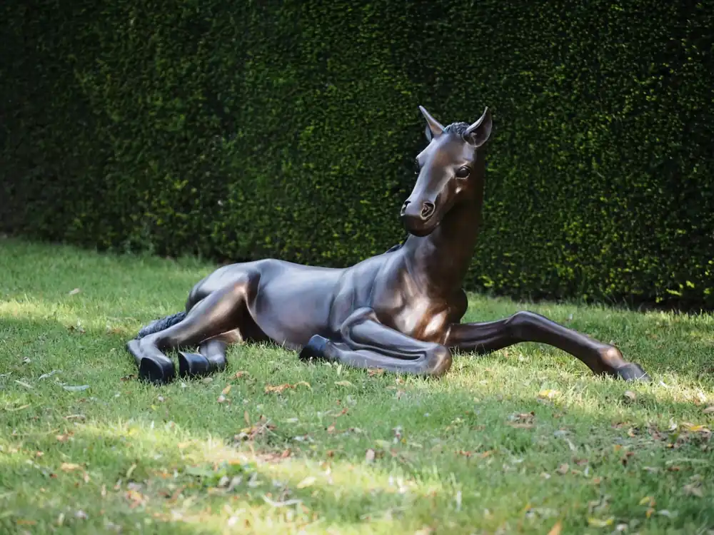 Gratis Retour Bronzen beeld veulen op ware grootte 185cm