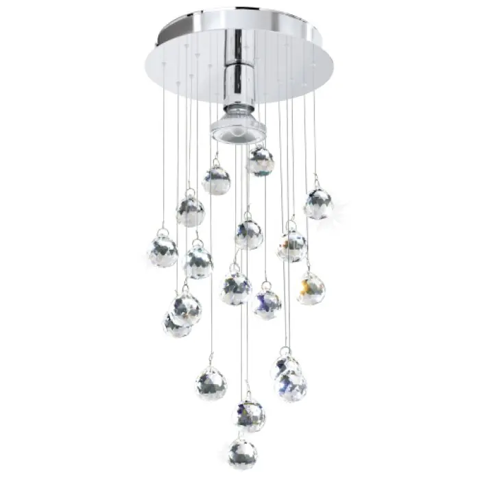 Eglo LUXY Plafondlamp Chroom, Kristaloptiek, 1-licht Goedkoop