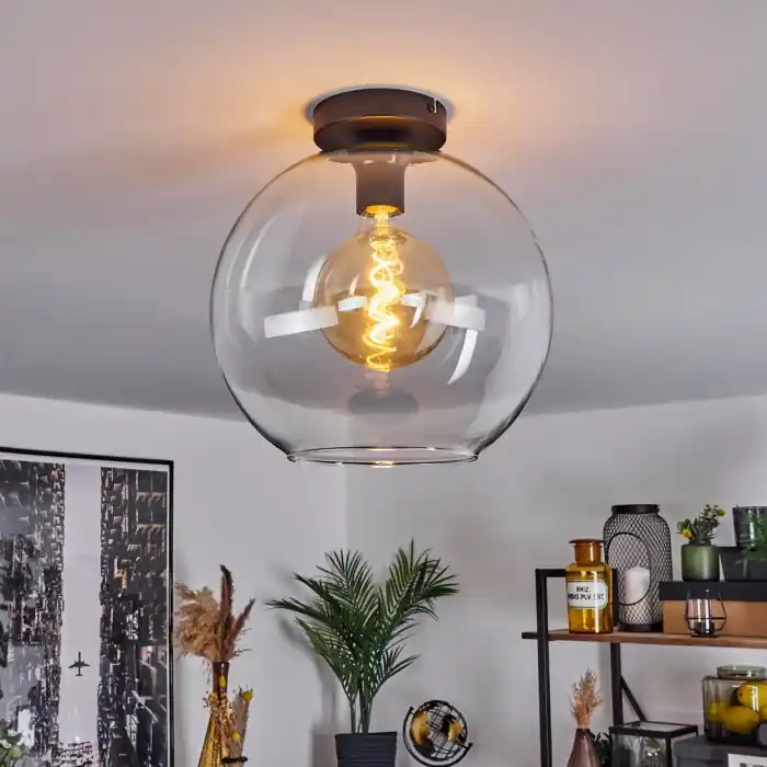 Koyoto Plafondlamp Glas 30 cm Duidelijk, 1-licht Laatste Kans