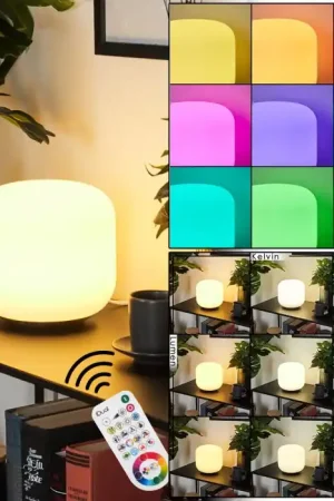 Beste Prijs iDual Thyme Tafellamp LED Nikkel mat, 1-licht, Afstandsbediening, Kleurwisselaar