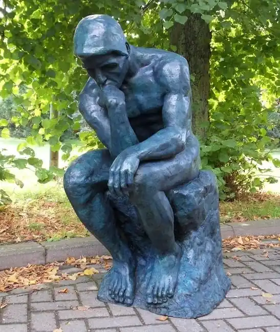 Beeld brons De Denker Van Rodin groot in 2 kleuren Dagaanbieding